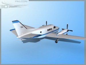 falcon3d e90 king air f02 Modello 3D