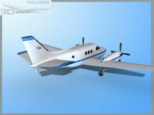falcon3d e90 king air f02 3D Model