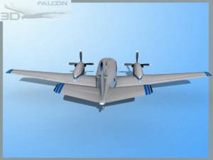 falcon3d e90 king air f02 3D Model