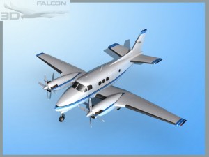 falcon3d e90 king air f02 Modello 3D