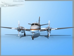 falcon3d e90 king air f03 Modelo 3D