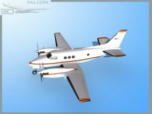 falcon3d e90 king air f03 Modelo 3D