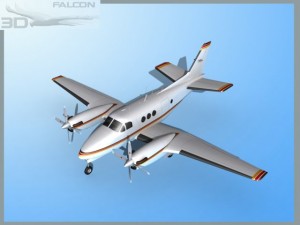 falcon3d e90 king air f03 Modelo 3D