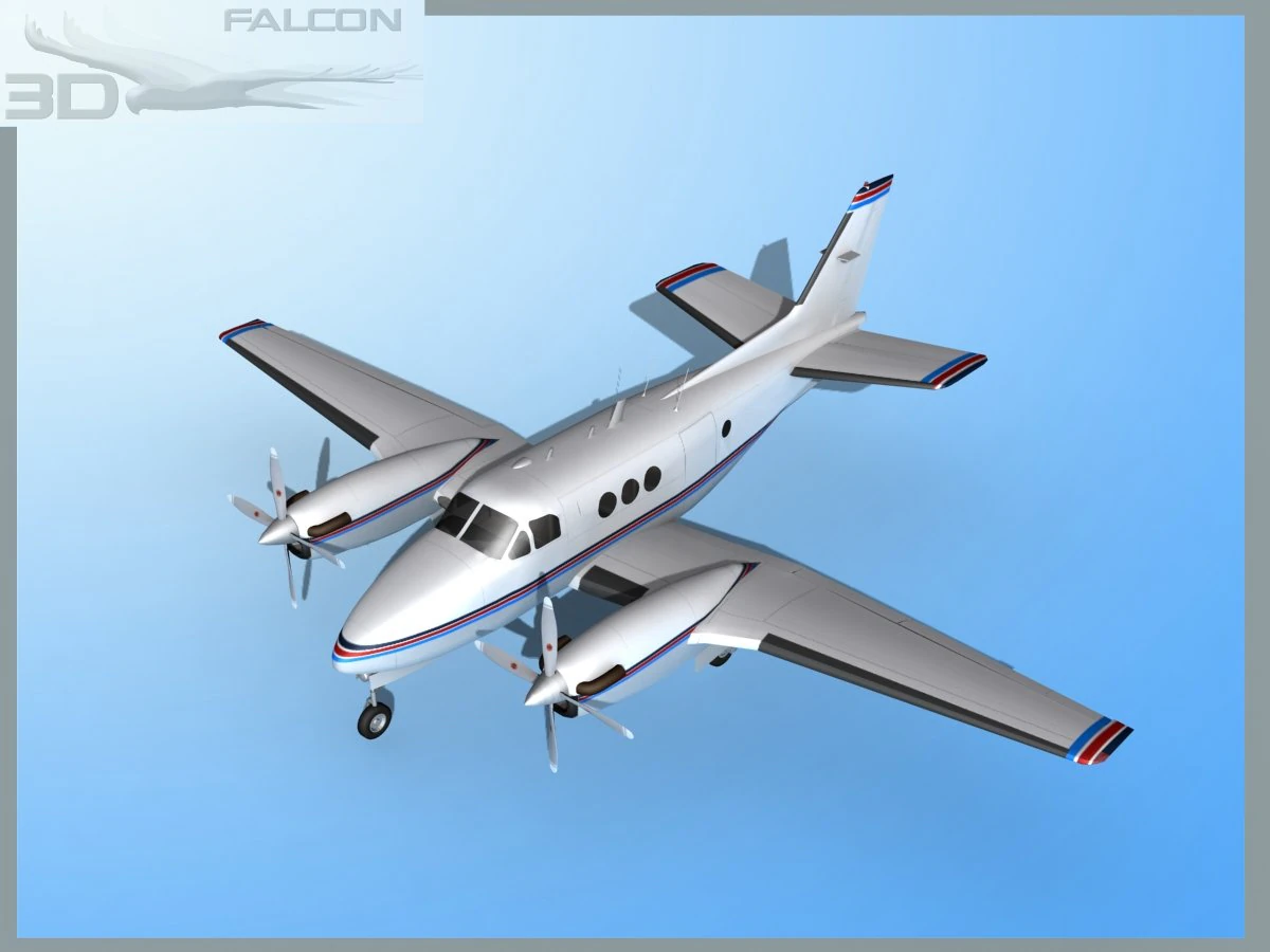 falcon3d e90 king air f04 3D Model .c4d .max .obj .3ds .fbx .stl .blend