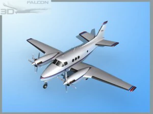 falcon3d e90 king air f04 Modello 3D