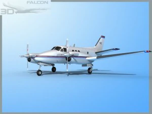 falcon3d e90 king air f04 3D Model