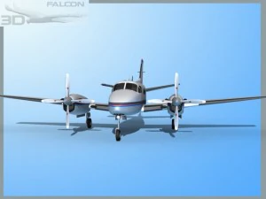falcon3d e90 king air f04 3D Model
