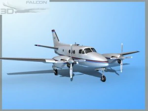 falcon3d e90 king air f04 3D Model