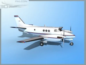 falcon3d e90 king air f04 3D Model