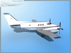 falcon3d e90 king air f04 3D Model