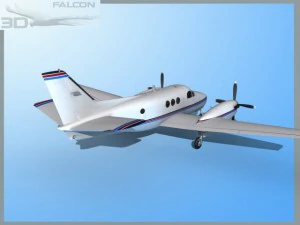 falcon3d e90 king air f04 3D Model