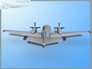 falcon3d e90 king air f04 3D Model