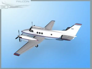 falcon3d e90 king air f04 3D Model