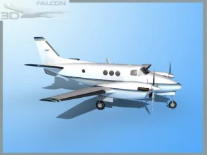 falcon3d e90 king air f05 Modello 3D