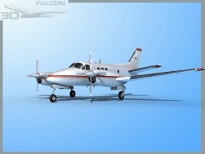 falcon3d e90 king air f06 Modelo 3D