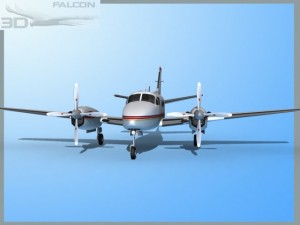 falcon3d e90 king air f06 Modelo 3D