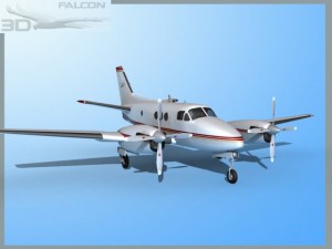 falcon3d e90 king air f06 Modelo 3D