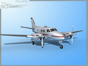 falcon3d e90 king air f06 3D Model