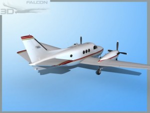 falcon3d e90 king air f06 Modelo 3D