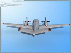 falcon3d e90 king air f06 Modelo 3D