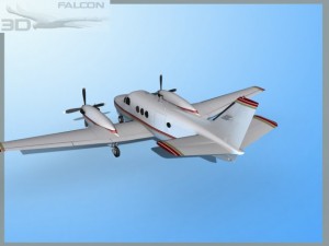 falcon3d e90 king air f06 Modelo 3D