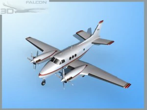 falcon3d e90 king air f06 3D Model