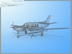 falcon3d e90 king air f07 3D Model