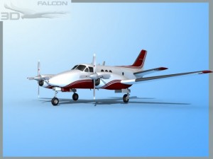 falcon3d e90 king air f07 Modelo 3D