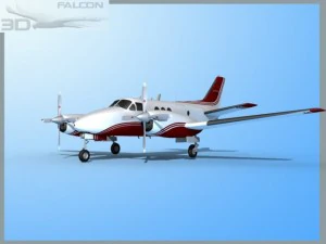 falcon3d e90 king air f07 3D Model