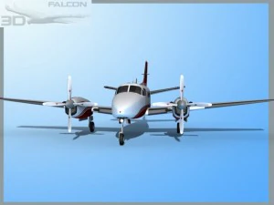 falcon3d e90 king air f07 3D Model