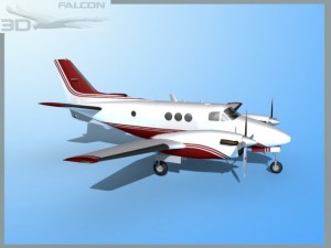 falcon3d e90 king air f07 Modelo 3D
