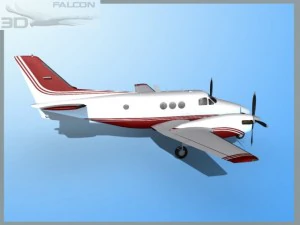falcon3d e90 king air f07 3D Model