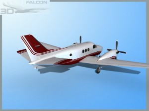 falcon3d e90 king air f07 Modelo 3D