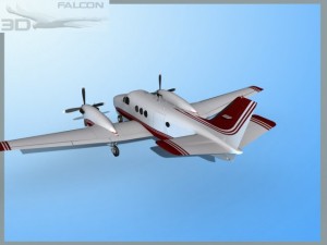 falcon3d e90 king air f07 Modelo 3D