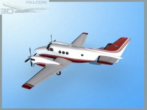 falcon3d e90 king air f07 3D Model