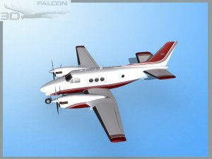 falcon3d e90 king air f07 Modelo 3D