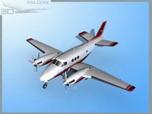 falcon3d e90 king air f07 Modelo 3D
