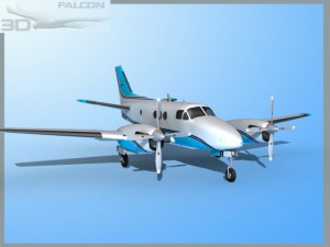 falcon3d e90 king air f08 3D 모델