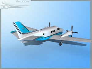 falcon3d e90 king air f08 3D Model