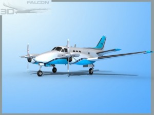 falcon3d e90 king air f08 3D Model