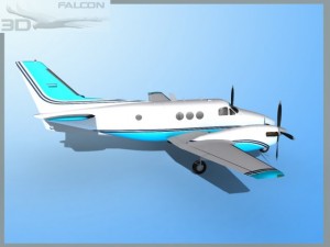 falcon3d e90 king air f08 3D Model