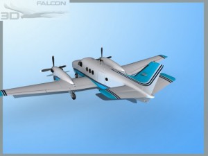 falcon3d e90 king air f08 3D Model