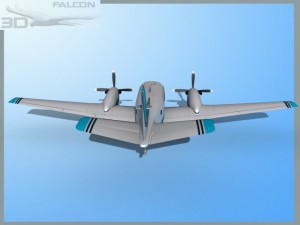 falcon3d e90 king air f08 3D Model