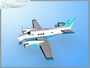 팔콘3D E90 킹 에어 F08 3D 모델