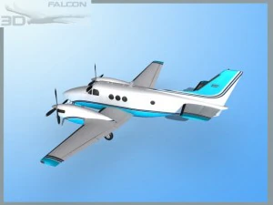 팔콘3D E90 킹 에어 F08 3D 모델