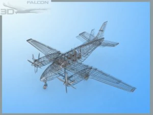 팔콘3D E90 킹 에어 F08 3D 모델