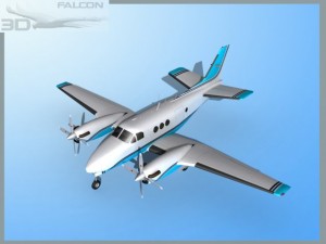 falcon3d e90 king air f08 3D Model