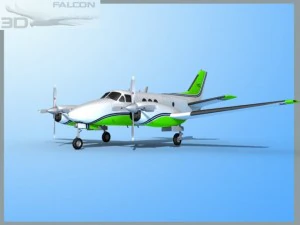 falcon3d e90 king air f09 Modello 3D