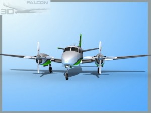falcon3d e90 king air f09 Modelo 3D