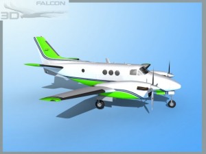 falcon3d e90 king air f09 Modelo 3D